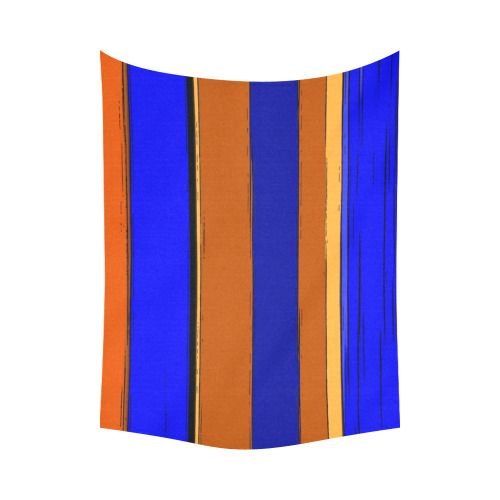 Abstract Blue And Orange 930 Cotton Linen Wall Tapestry 60"x 80"