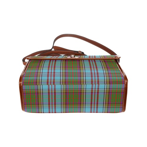 Clan Anderson Tartan Waterproof Canvas Bag-Brown (All Over Print) (Model 1641)