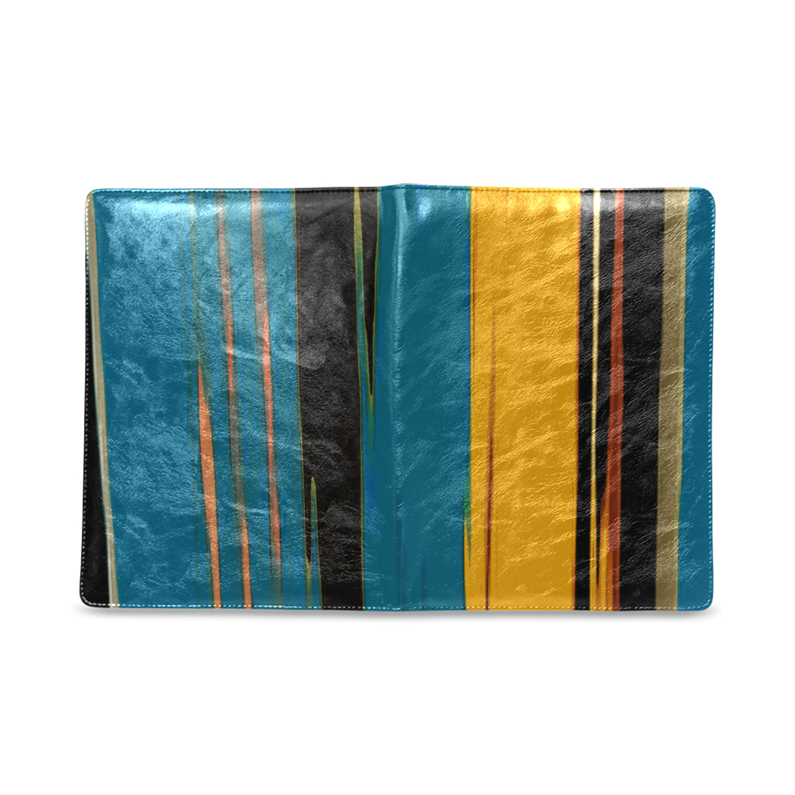 Black Turquoise And Orange Go! Abstract Art Custom NoteBook B5