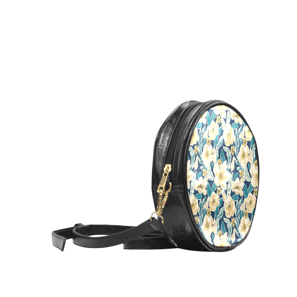 Painted Flowers Round Sling Bag (Model 1647)