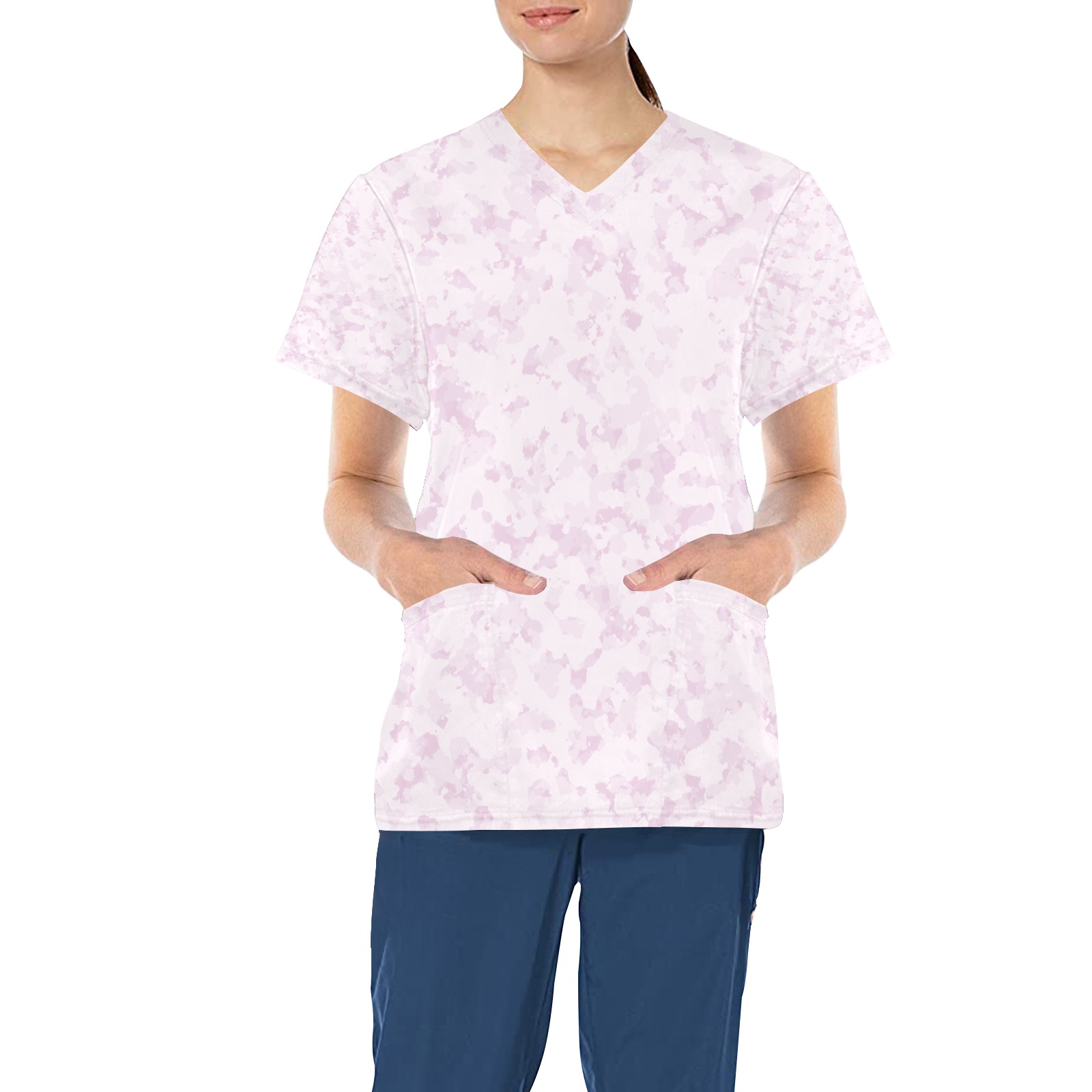 WILD ASTER-2 All Over Print Scrub Top