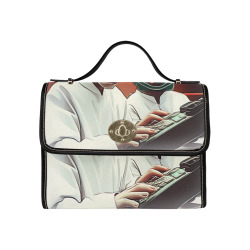 Cosmic Collaboration Waterproof Canvas Bag-Black (All Over Print) (Model 1641)