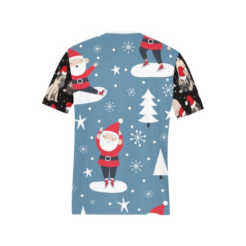 Christmas pattern Cute puppy.jpg Men's All Over Print T-Shirt (Solid Color Neck) (Model T63)