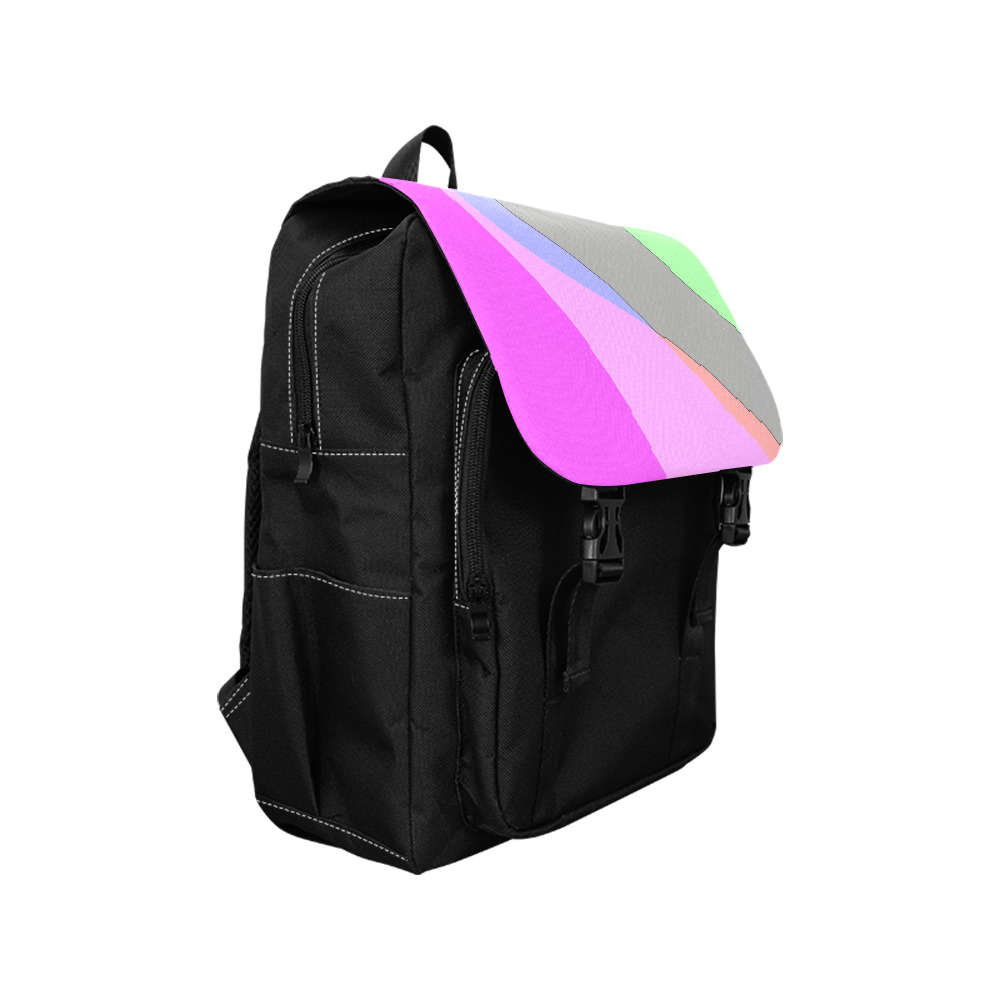 Abstract 703 - Retro Groovy Pink And Green Casual Shoulders Backpack (Model 1623)