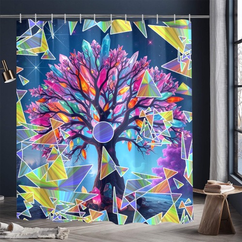 Crystal Abstract Tree Shower Curtain 72"x84"