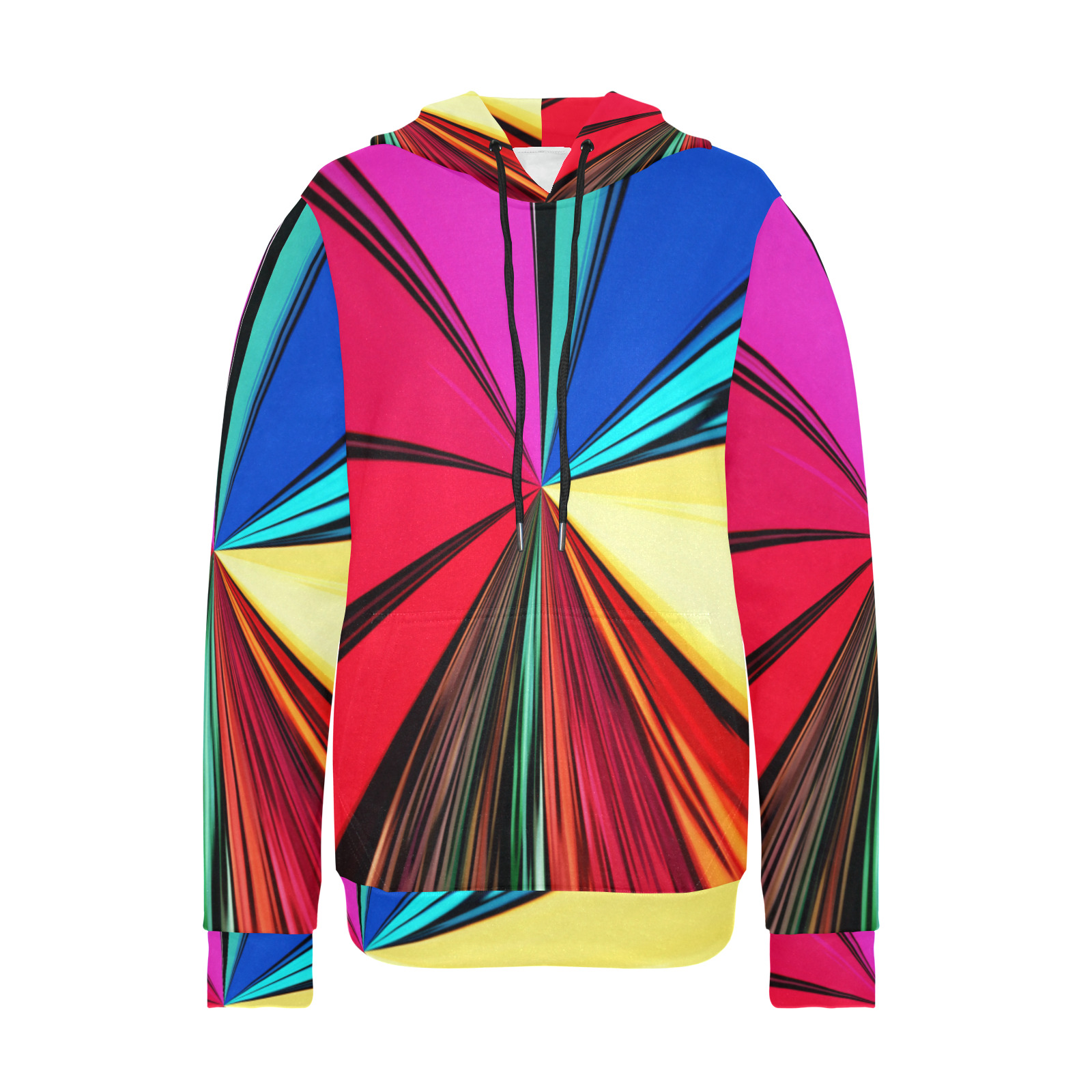 Colorful Rainbow Vortex 608 Women's Long Sleeve Fleece Hoodie (Model H55)