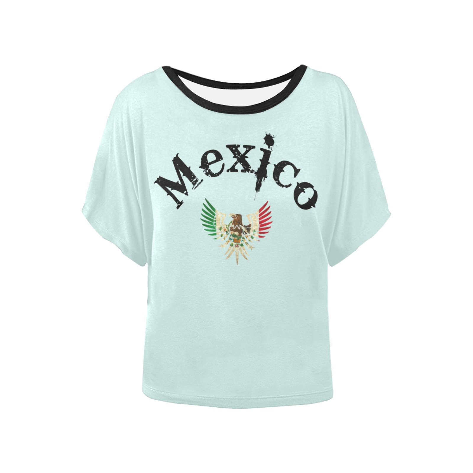 Ladies Mexico Eagle Women's Batwing-Sleeved Blouse T shirt (Model T44)