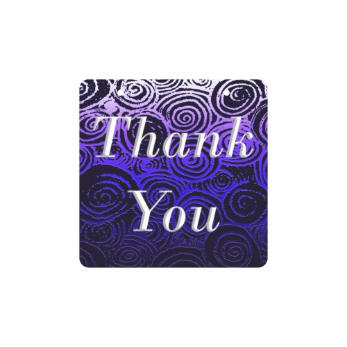 Thank You Swirls Square Wood Door Hanging Sign