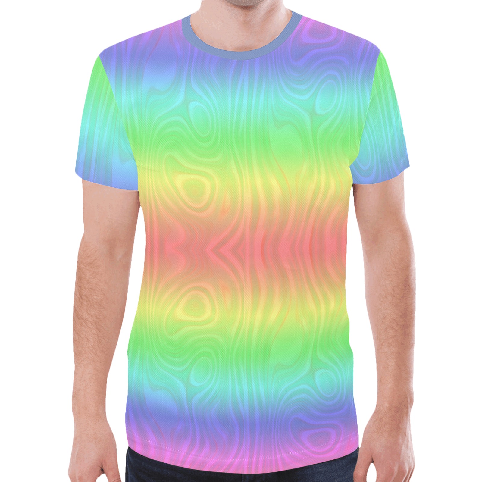 Groovy Pastel Rainbows New All Over Print T-shirt for Men (Model T45)