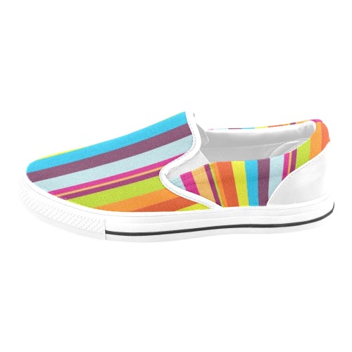 Bright Stripes Slip-on Canvas Shoes for Kid (Model 019)