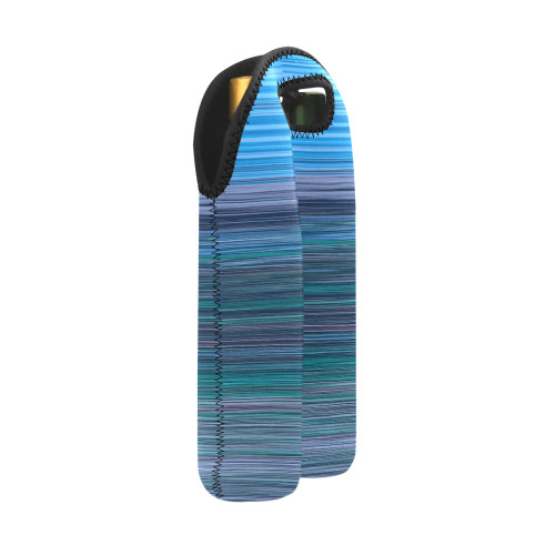 Abstract Blue Horizontal Stripes 2-Bottle Neoprene Wine Bag