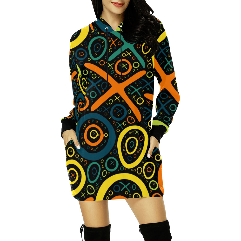 XO0L2-O SYMPLZ Hoodie Mini Dress All Over Print Hoodie Mini Dress (Model H27)