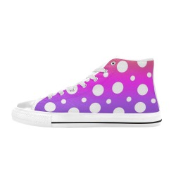Big Dots High Top Canvas Shoes for Kid (Model 017)