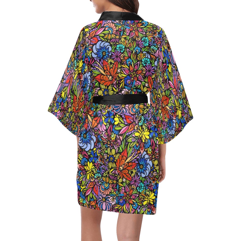 Lac La Hache Wildflowers - Large Pattern Kimono Robe