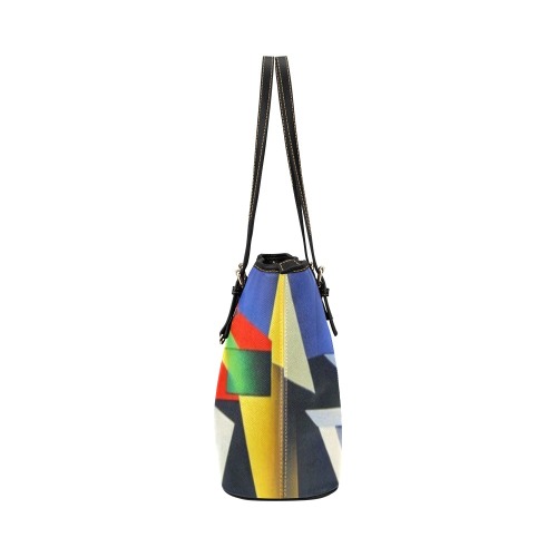 Graphic Design Leather Tote Bag/Large (Model 1651)