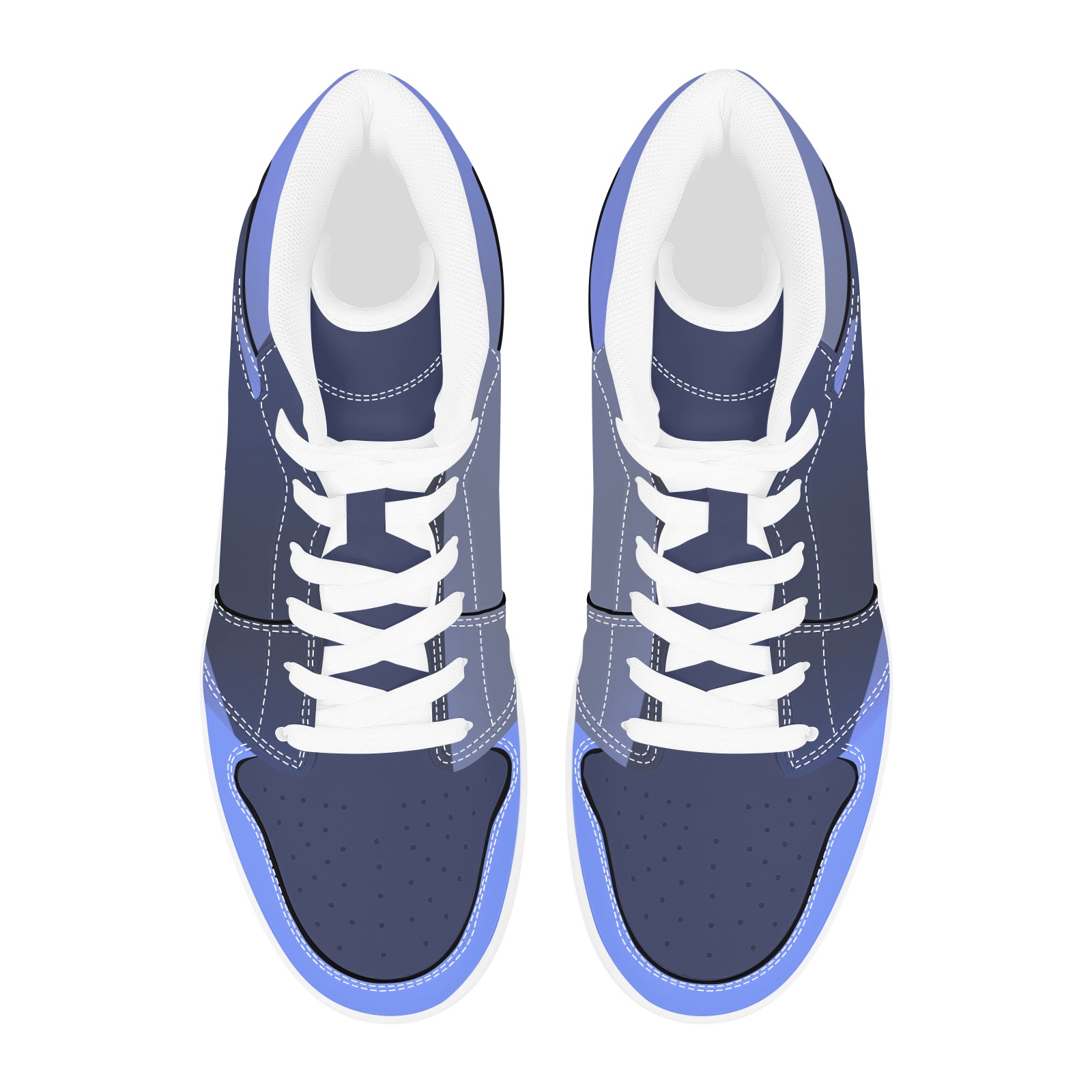 Three Tone Blue Men's High Top Sneakers (Model 20042)