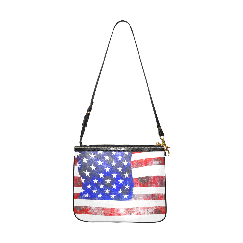 Extreme Grunge American Flag of the USA Small Shoulder Bag (Model 1710)