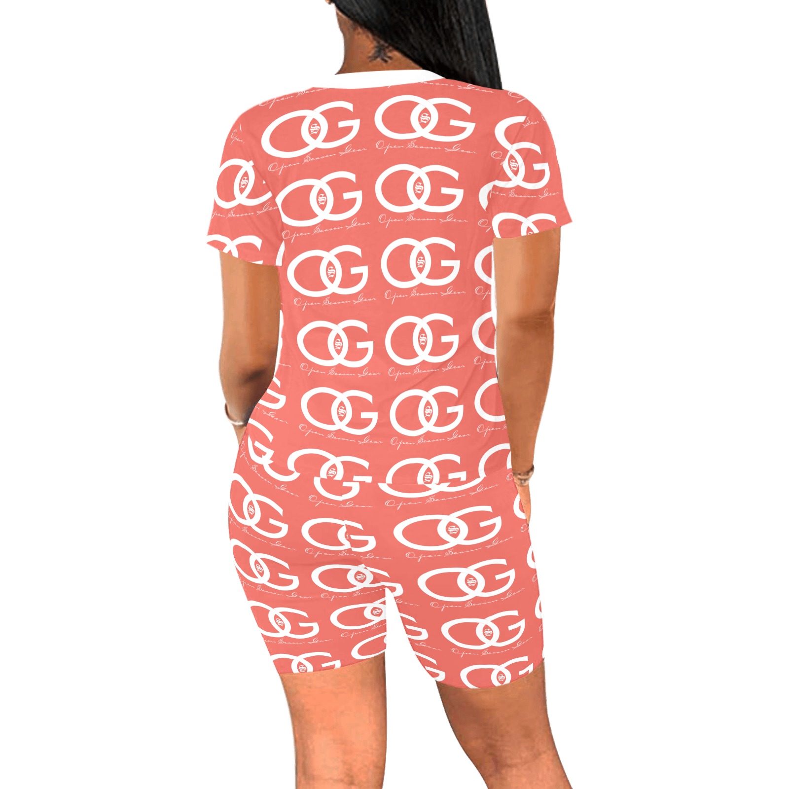 Peach OSG Shirt & Shorts Set Women's Short Yoga Set