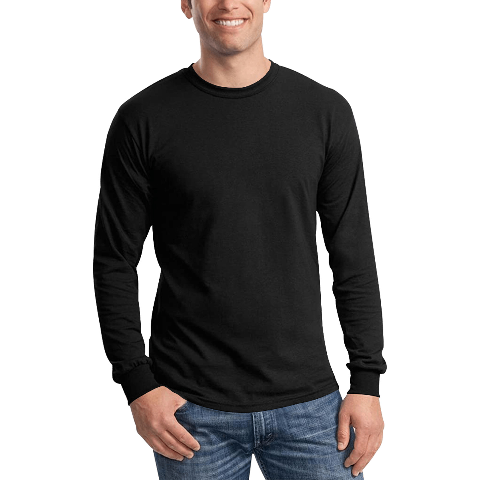 black Men's All Over Print Long Sleeve T-shirt (Model T51)