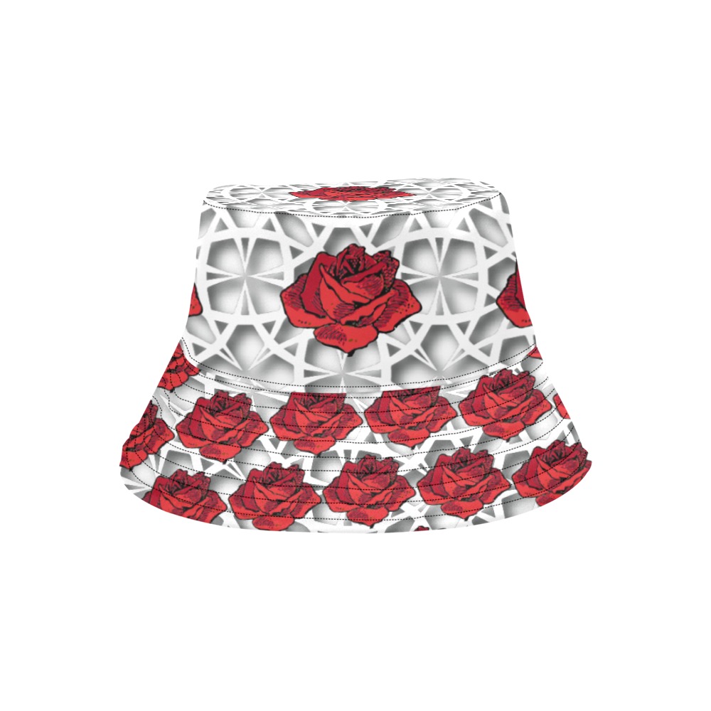 White Spanish Rose_small All Over Print Bucket Hat