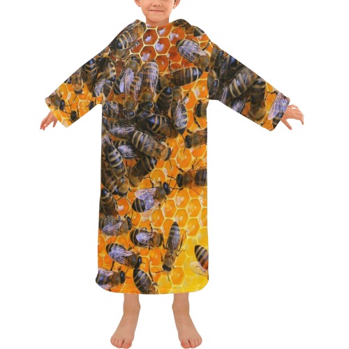HONEY BEES 4 Blanket Robe with Sleeves for Kids