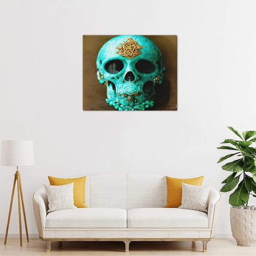ornate skull 7 Frame Canvas Print 20"x16"