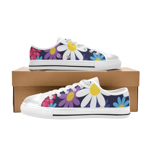 Hippy Flower Power #2 Women's Classic Canvas Shoes (Model 018)