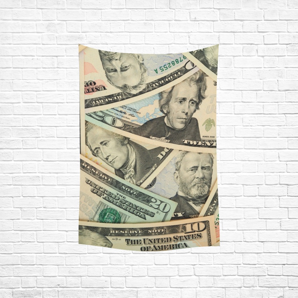 US PAPER CURRENCY Polyester Peach Skin Wall Tapestry 40"x 60"