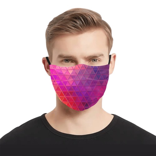 mosaic triangle 5 Pleated Mouth Mask for Adults (Model M08)