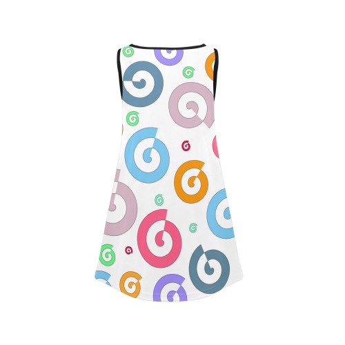 circled Pwht Girls' Sleeveless Dress (Model D58)