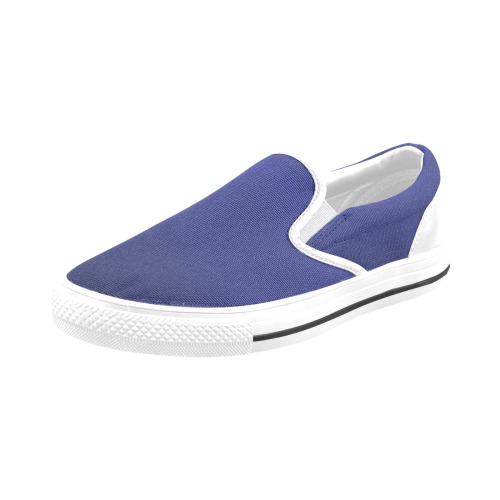 blu e white Men's Slip-on Canvas Shoes (Model 019)