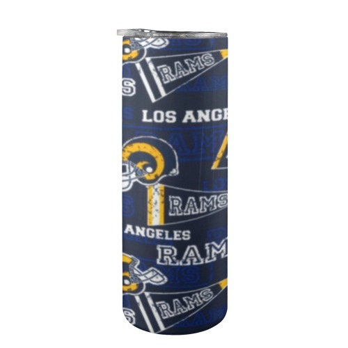 LA RAMS 20oz Tall Skinny Tumbler with Lid and Straw