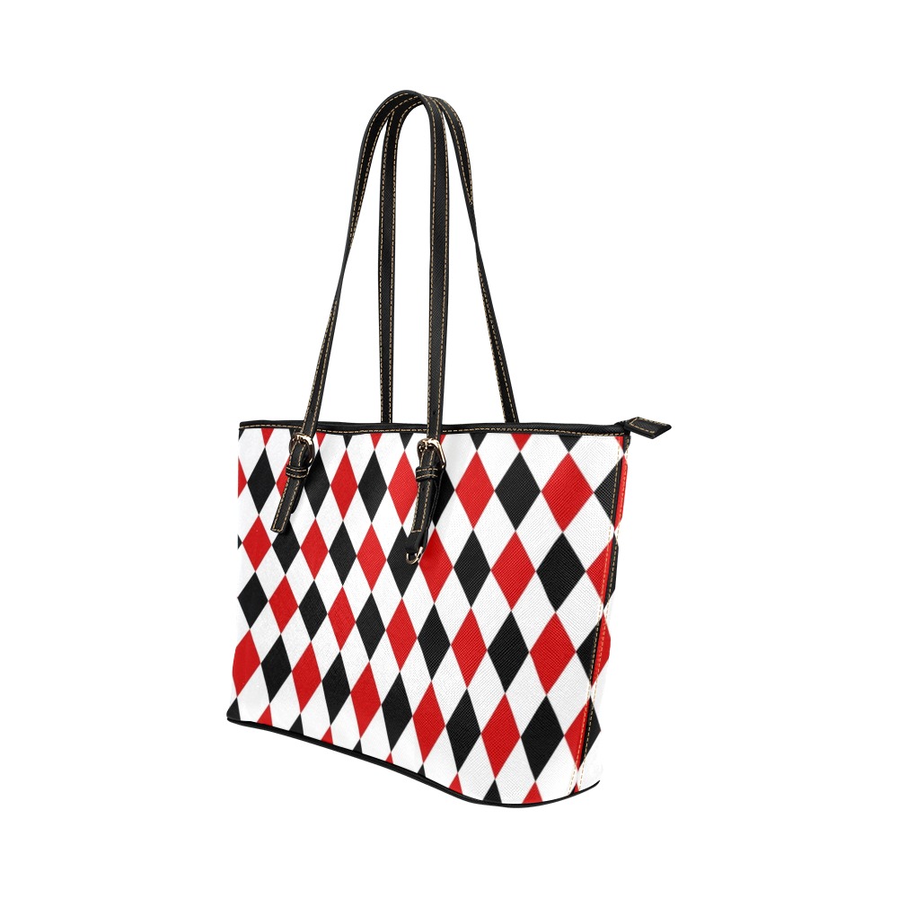 DIAMOND PATTERN Leather Tote Bag/Small (Model 1651)