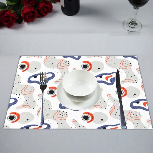 Elegant Abstract Mid Century Pattern Placemat 14’’ x 19’’ (Set of 2)