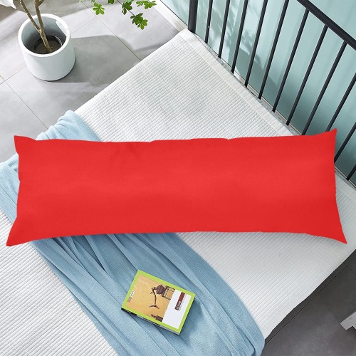 Merry Christmas Red Solid Color Body Pillow Case 20" x 54" (Two Sides)