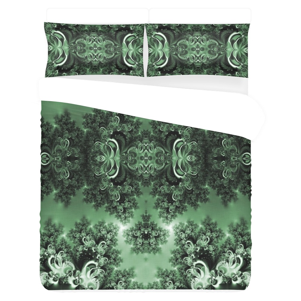 Deep in the Forest Frost Fractal 3-Piece Bedding Set