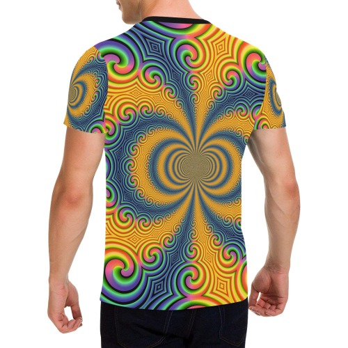 Psychedelic Men's All Over Print T-Shirt with Chest Pocket (Model T56)