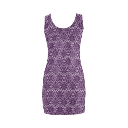 Ô Fractal Snowflake Pattern on Violet Medea Vest Dress (Model D06)