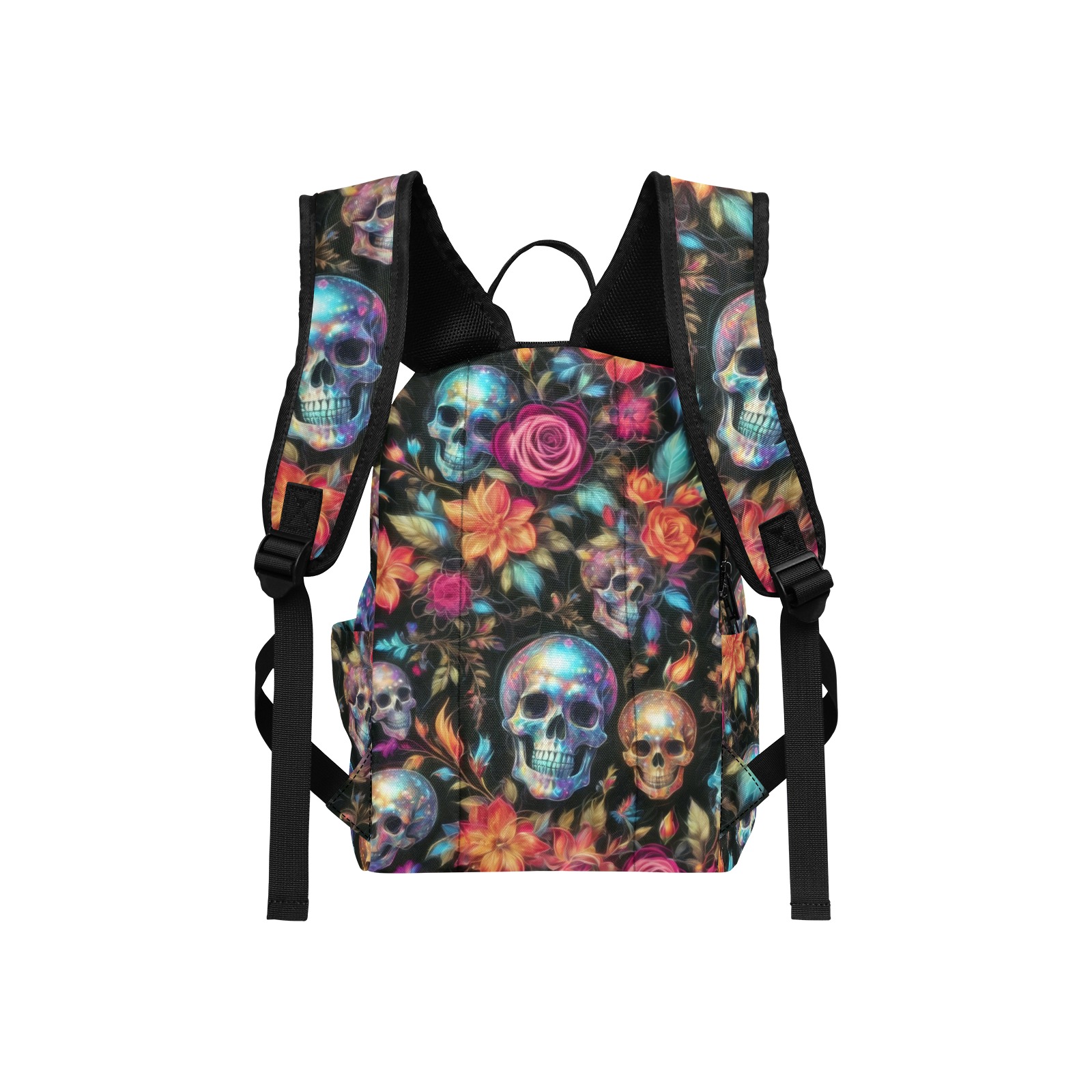 Beautiful floral and skull pattern Lightweight Casual Backpack (Model 1730)