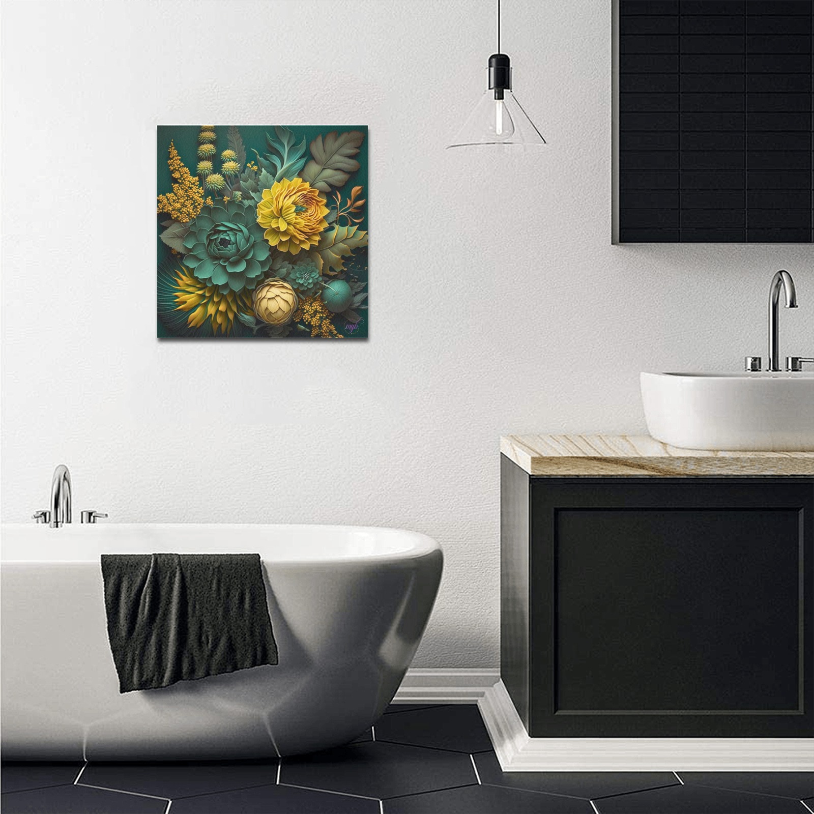 April Showers bring May Flowers Upgraded Canvas Print 16"x16"