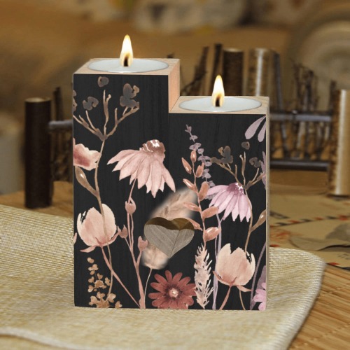 Meadow Wooden Candle Holder (Without Candle)