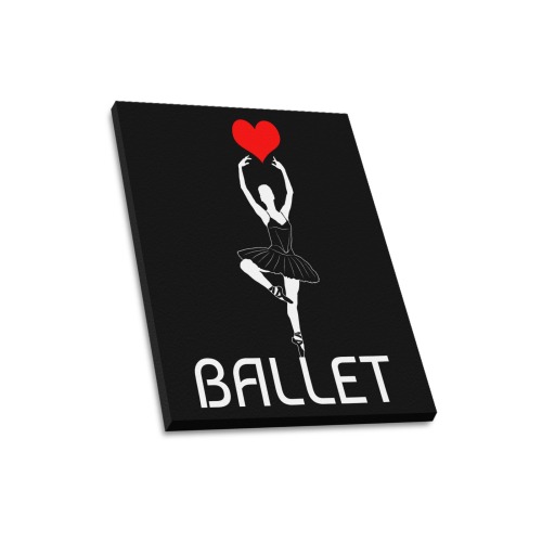 Ballerina Ballet Red Heart Beautiful Art White Fun Upgraded Canvas Print 16"x20"