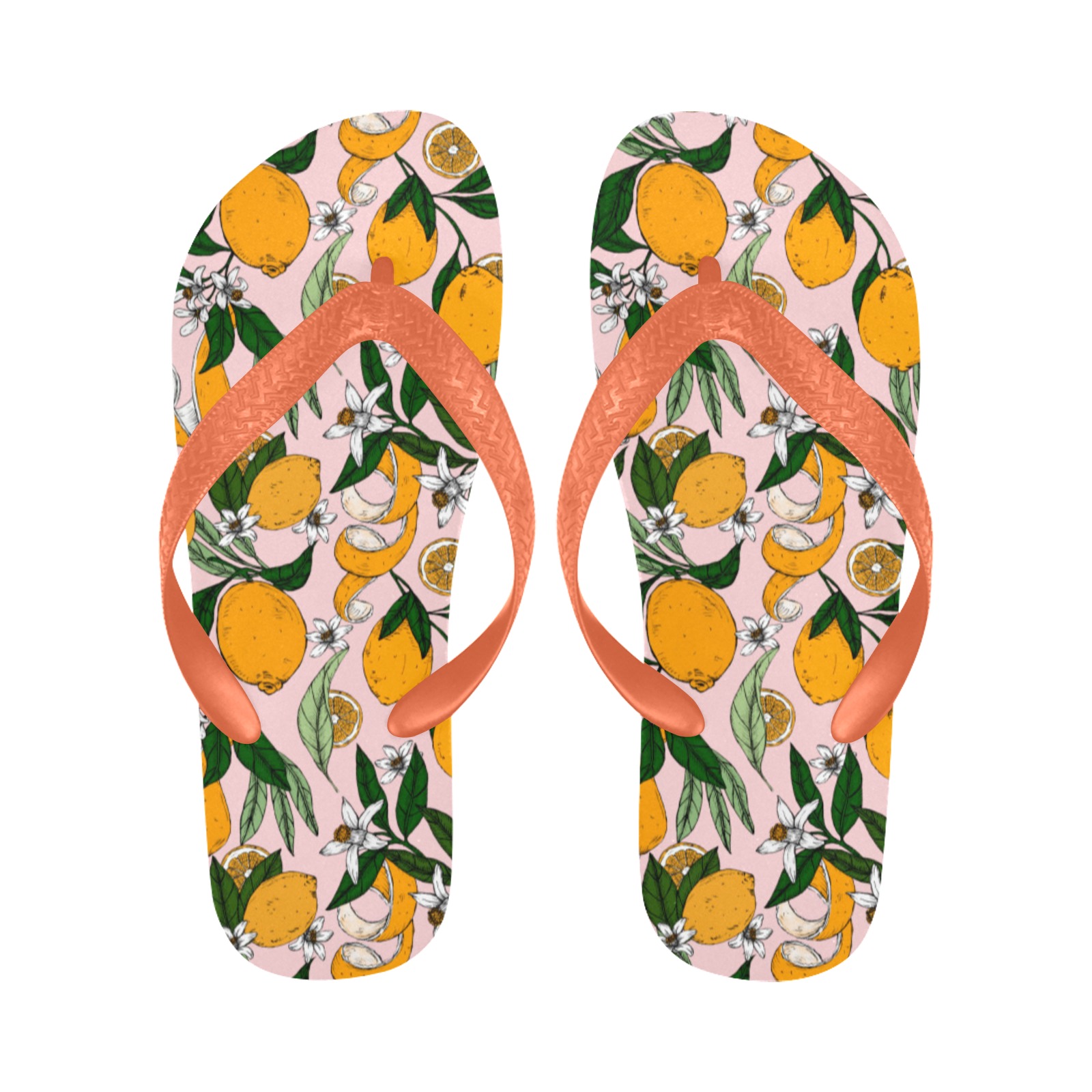 Succulent sweets oranges Flip Flops for Men/Women (Model 040)