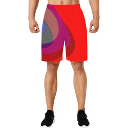 Red Abstract 714 All Over Print Basketball Shorts