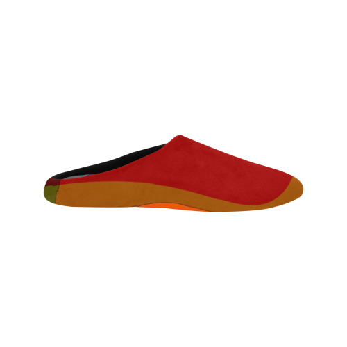 Colorful Abstract 118 Men's Non-Slip Cotton Slippers (Model 0602)