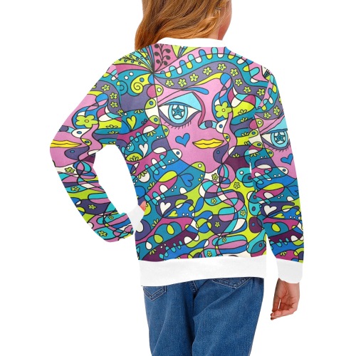 January Girls' All Over Print Crew Neck Sweater (Model H49)
