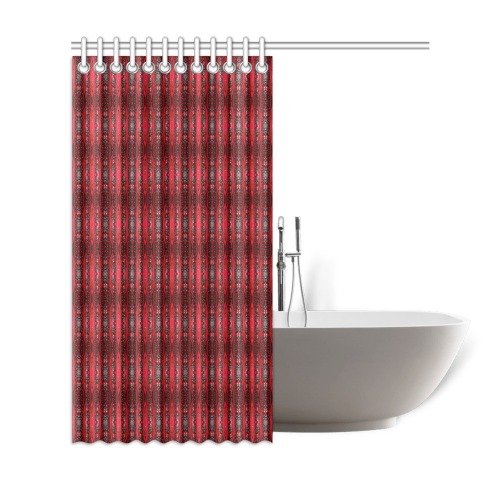 red and black intricate repeating Shower Curtain 69"x72"