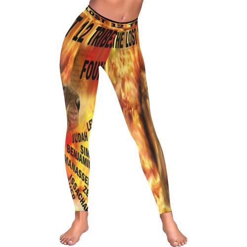 LOST 12 TRIBES FOUND PRINT LEGGINGS Women's Low Rise Leggings (Invisible Stitch) (Model L05)