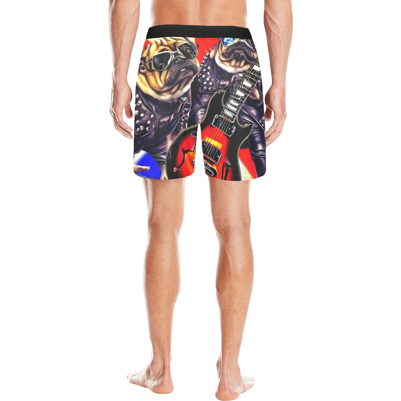 HEAVY ROCK PUG 3 Men's Mid-Length Pajama Shorts (Model L46)