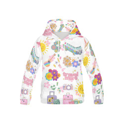 Hippie Summer Holiday Travel Vacation Artwork Design All Over Print Hoodie for Kid (USA Size) (Model H13)